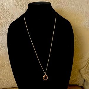 Express long gold amber necklace